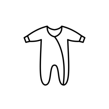 Simple baby romper outline vector icon. EPS 10.... Kids fashion flat clothes.... Newborns wear...... Basic baby clothing. Romper children front side.. For app, web, design, dev, ui, graphic, business