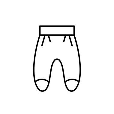 Baby pantyhose, tights outline vector icon. EPS 10. Warm wool clothes symbol.... Wear for the winter. Isolated on white. For app, web design, dev, ui. Newborns wear. Basic baby casual clothing.