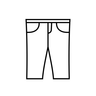 Childrens classical jeans, pants outline icon.... EPS 10 Illustration on white. Trousers symbol..... Babyes wear sign... Fashion casual child clothes. For app, web, design, dev, ui, graphic, business