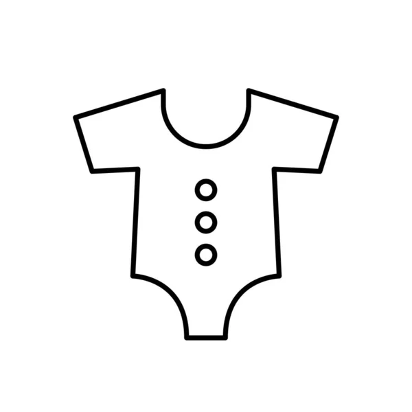 Simple Baby Bodysuit Outline Vector Icon Eps Kids Fashion Flat — 图库照片