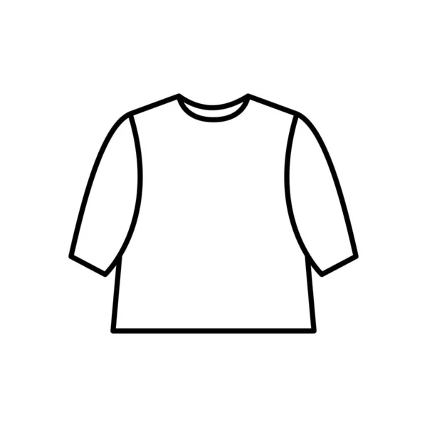 Baby shirt with long sleeve outline vector icon... EPS 10 illustration on white. Front view shirt... Newborn wear sign.. Single baby clothes symbol... For app, web, design, dev, ui, graphic, shop