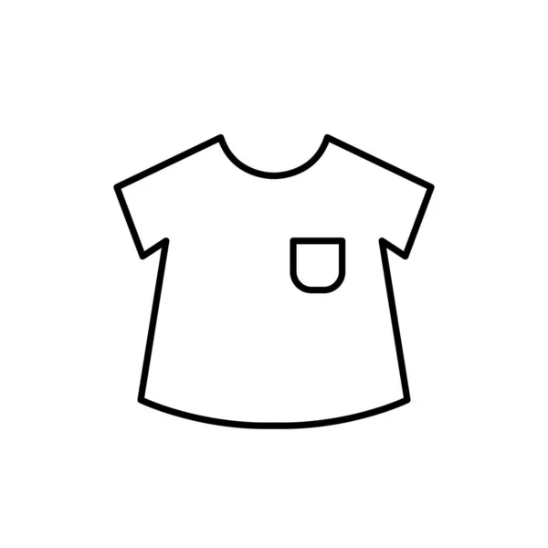 Simple Baby Shirt Outline Vector Icon Eps Kids Fashion Flat — Stok fotoğraf