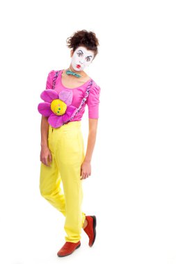 stüdyoda poz kız palyaço