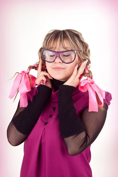 Funny girl in glasses — Stock Photo, Image