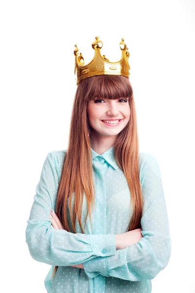 Smiling girl in crown — Stock Photo, Image