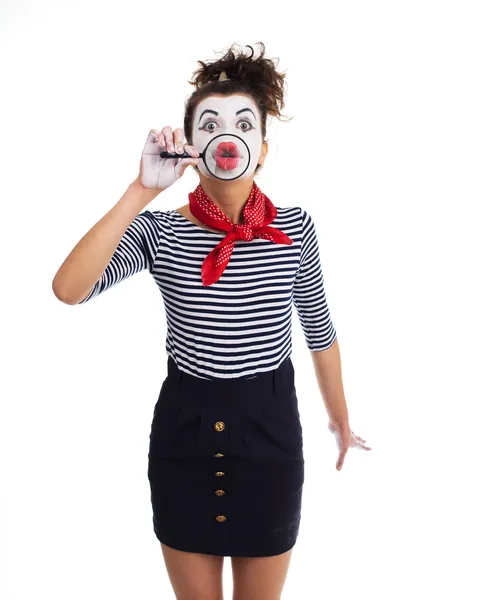 Женщина-клоун — стоковое фото