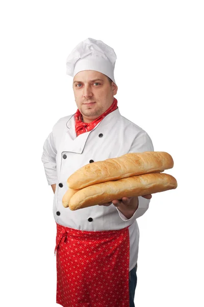 Cook with bread — Stock Photo, Image