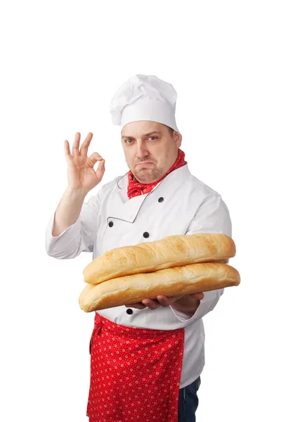 Cook with bread — Stock Photo, Image