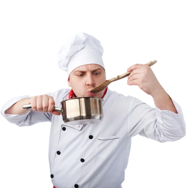 Cook with pan — Stock Photo, Image