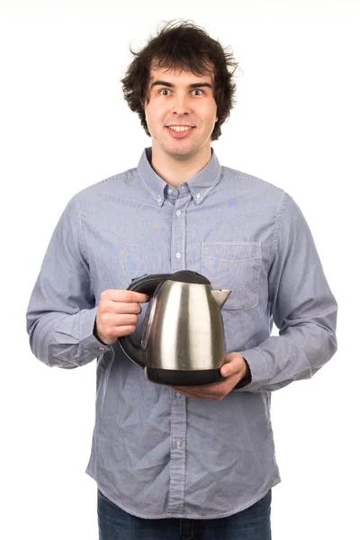 Man holding kettle — Stock Photo, Image