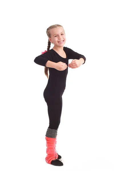 Lilla tjej gymnast — Stockfoto