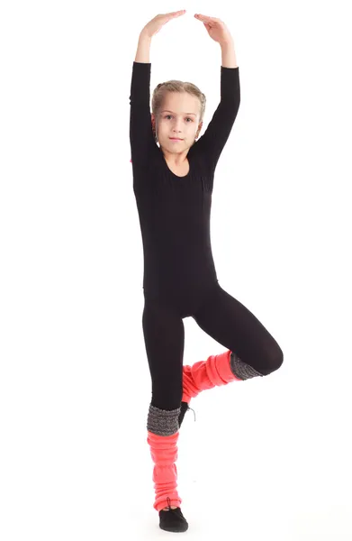 Lilla tjej gymnast — Stockfoto