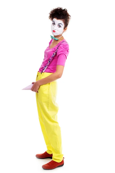 Клоун с раскрашенным лицом — стоковое фото