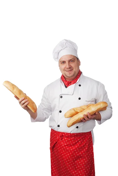 Cook with bread — Stock Photo, Image