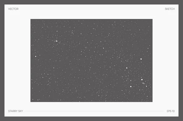 Mycket Detaljerad Illustration Stjärnhimmel Kosmisk Skiss Rymd Vektorillustration — Stock vektor