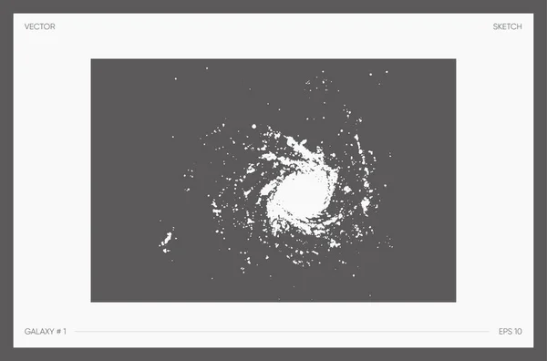 星雲のスケッチ 天体の詳細なイラスト ベクターイラスト — ストックベクタ