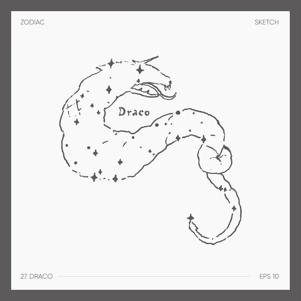 Illustration Astrological Zodiac Draco Vector Illustration — Stock Vector
