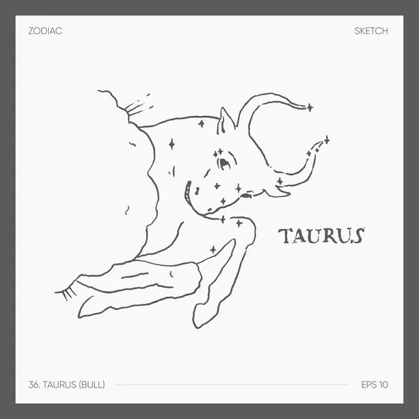 Illustration Astrological Zodiac Taurus Bull Vector Illustration — Διανυσματικό Αρχείο