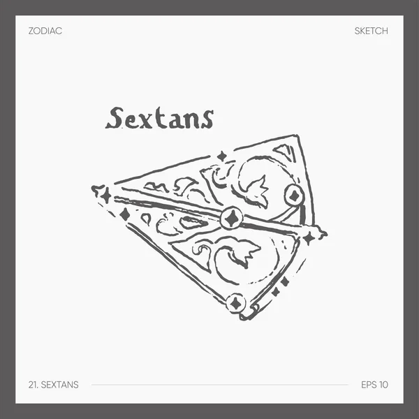 Illustration Astrological Zodiac Sextans Vector Illustration — ストックベクタ