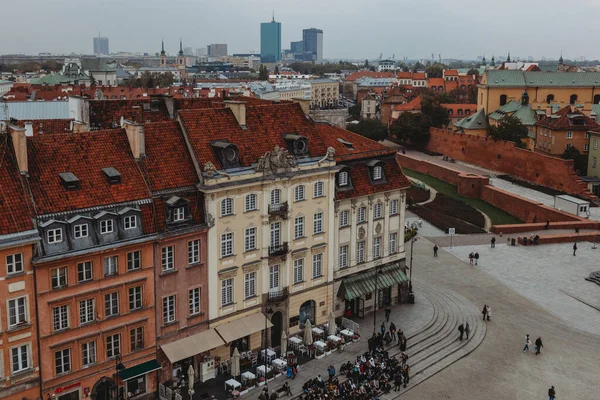 波兰华沙 2015年10月16日 波兰华沙城堡广场的屋顶景观 — 图库照片
