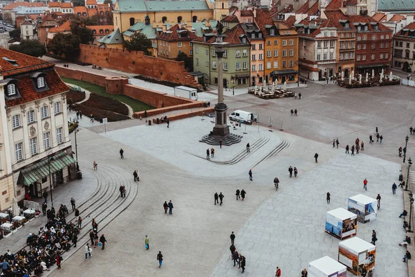 Varsovia Polonia Octubre 2015 Vista Desde Azotea Plaza Del Castillo —  Fotos de Stock