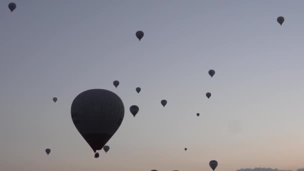 Heißluftballonfahrt Morgengrauen Kapadokia Türkei — Stockvideo