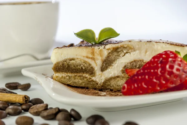 Tiramisu on white background — Stock Photo, Image