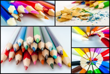 renkli kurşun kalem koleksiyonu