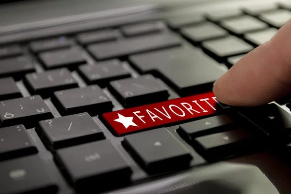 Red button favorite — Stock Photo, Image