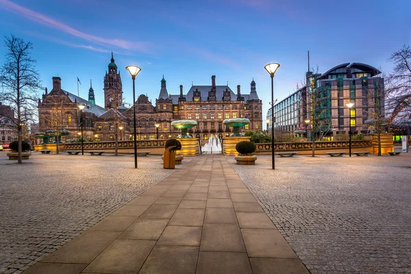 Sheffield town hall manzarayı — Stok fotoğraf