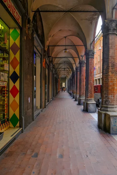 Oktober 2021 Bologna Italien Eine Der Galerien Der Altstadt Stockbild