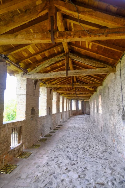 Terraço Telhado Castelo Castello Montechiarugolo Parma Itália Com Vista Construção — Fotografia de Stock