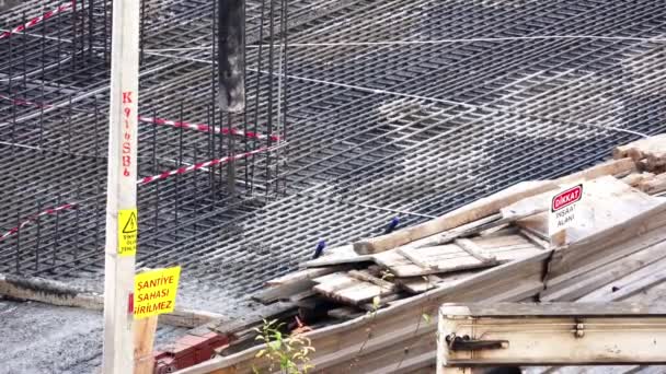 Heavy Konstruksi Beton Tuang Manufaktur Struktur Beton Bertulang Produksi Beton — Stok Video