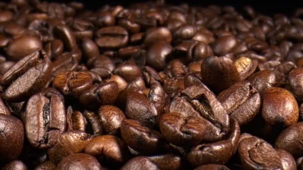 Kaffeebohnen Nahaufnahme Rotierend Hintergrund — Stockvideo