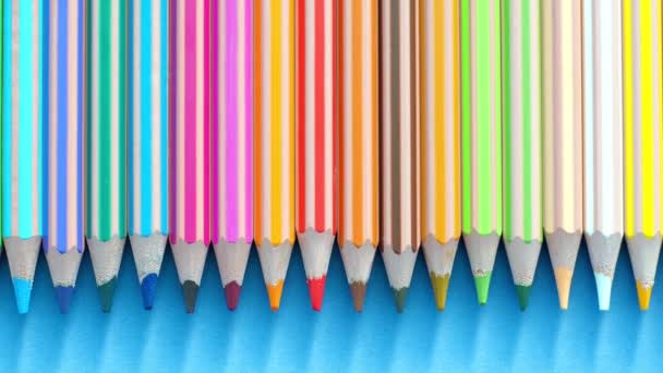 Crayons Colorés Slider Shot Cette Vidéo Montre Une Collection Crayons — Video