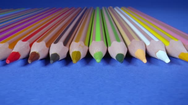 Crayons Colorés Slider Shot Cette Vidéo Montre Une Collection Crayons — Video