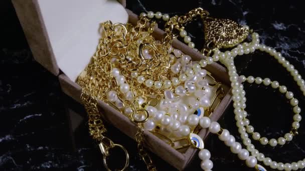 Mücevherli Kutu 3840X2160 Vitesli Mücevher Kutusu Ncilerden Yapılmış Mücevherler Göz — Stok video
