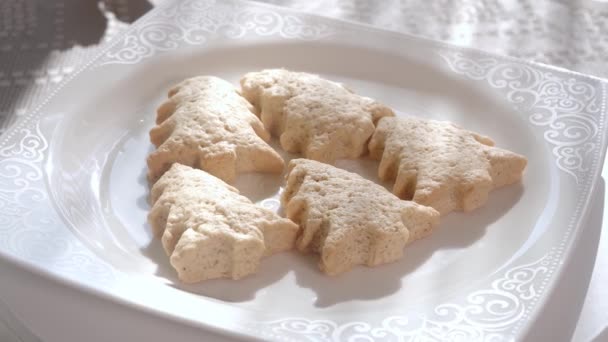 Xmas Tree Cookies Awesome Stock Video Features Footage Pile Freshly — Vídeo de stock