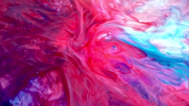 Bunte Tinte Hintergrund Abstrakte Bunte Farbtinte Flüssigkeit Explodiert Diffusion Psychedelische — Stockvideo