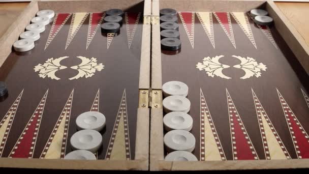 Backgammon Wonderful Stock Video Exhibits Footage Traditional Turkish Backgammon Game — Stock videók