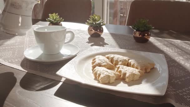 Coffe Cookies Utmärkt Stock Video Som Innehåller Bilder Färska Kakor — Stockvideo