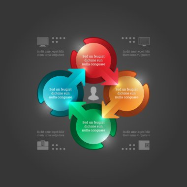 Modern vektör infographics şablonu. 3B daire diyagram. vektör eps10 illüstrasyon tasarımı