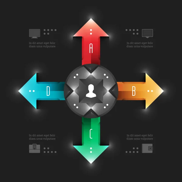 Plantilla moderna de infografías vectoriales. Diagrama de Flechas de Negocios. Vector EPS10 Diseño de Ilustración — Vector de stock