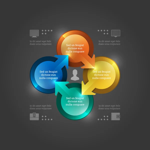 Plantilla creativa de infografías vectoriales. Diagrama de círculos 3D. Vector EPS10 Diseño de Ilustración — Vector de stock