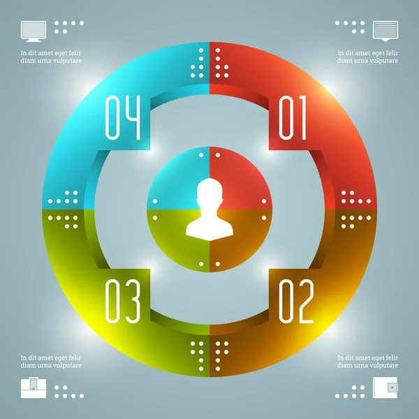 Modelo de vetor de infográficos elegante. Diagrama Círculos. Vector EPS10 Concept Illustration Design —  Vetores de Stock