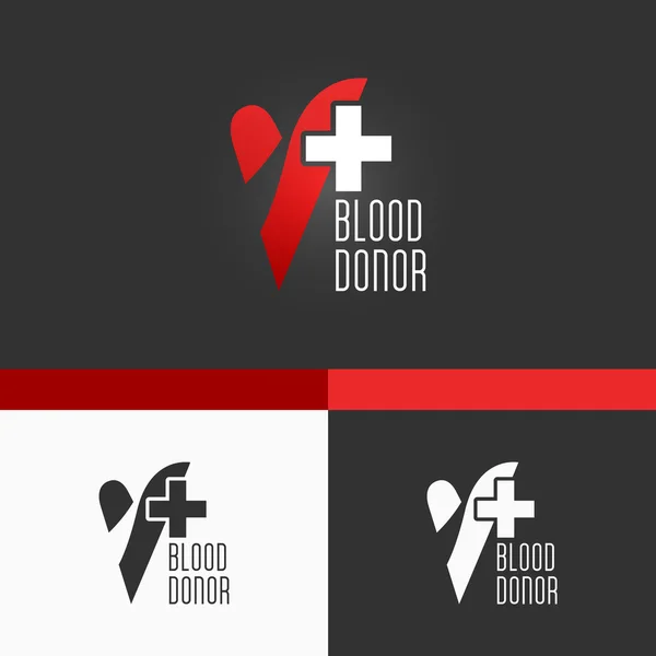 Templat Logo Donasi Darah. Desain Konsep EPS10 Vektor Modern - Stok Vektor