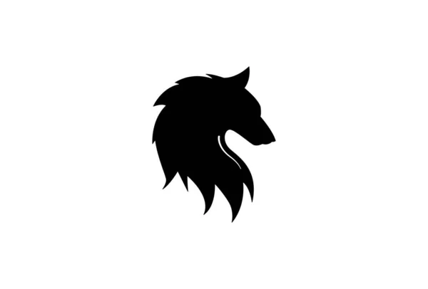 Wolf Logo Minimal Symbol Design Vector Logo Template Classic Outline — 图库矢量图片