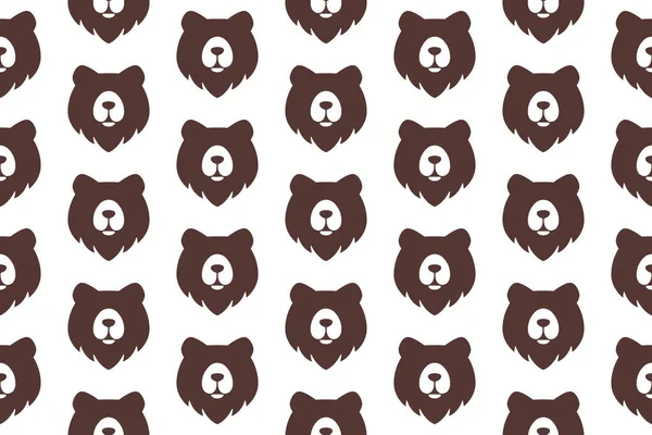 Medve Zökkenőmentes Minta Tervezés Vektorminta Sablonja Medvefej Szimbólumának Mint Szerves — Stock Vector