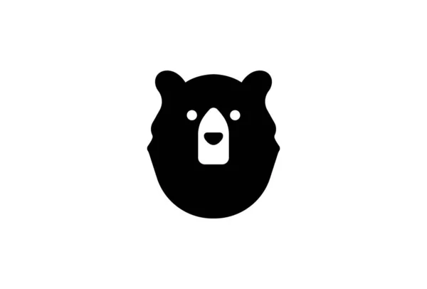 ベアロゴ最小限のシンボルデザイン ベクターロゴテンプレート 有機的で遊び心のあるロゴマークとしてクマの頭のエンブレムの現代的な概要 Eps10 — ストックベクタ