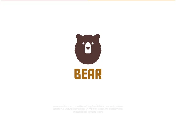 熊のロゴデザイン ベクターロゴテンプレート 有機的で遊び心のあるロゴマークとしてクマの頭のシンボルの現代的な概要 Eps10 — ストックベクタ
